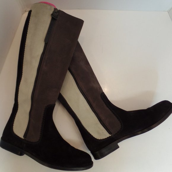 Hogan Multi Colored Block Suede Leather Knee High Zip Up  Riding Boots Sz 9 - Picture 16 of 16